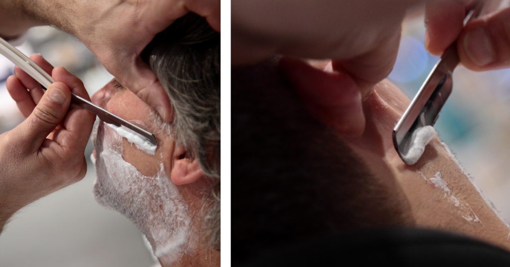 ERBE Rasiermesser Technik mit dem Haarwuchs